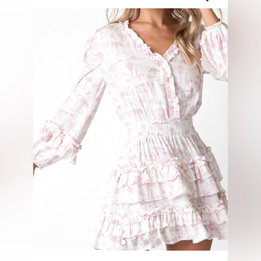 Pastel Tie-Dye Ruffle Mini Dress